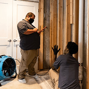 Two Green Clean team members working in a home together